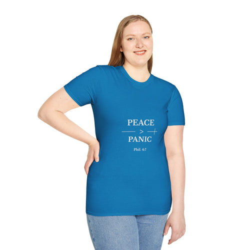 Philippians 4:7: Peace > Panic | Christian T-Shirt