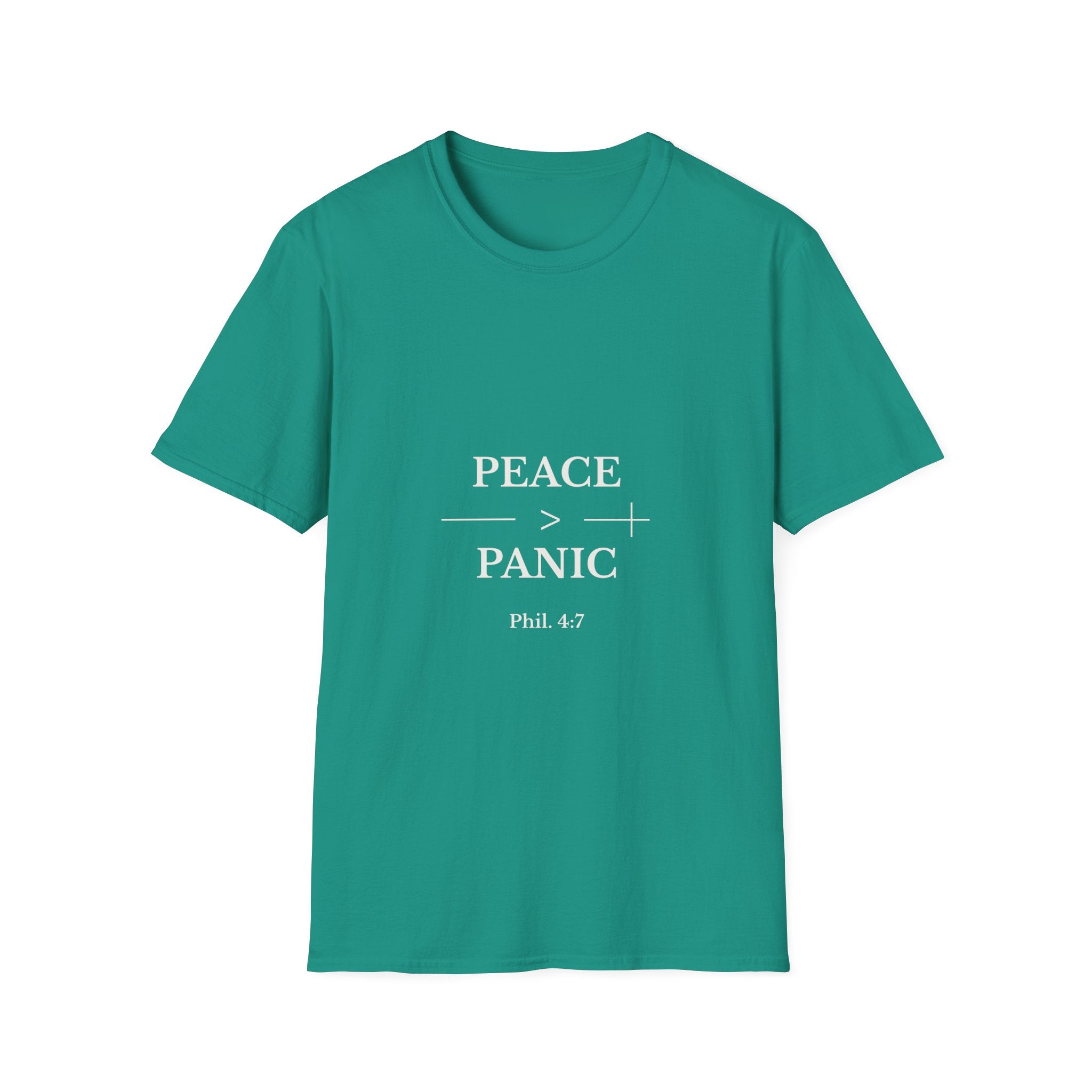 Philippians 4:7: Peace > Panic | Christian T-Shirt