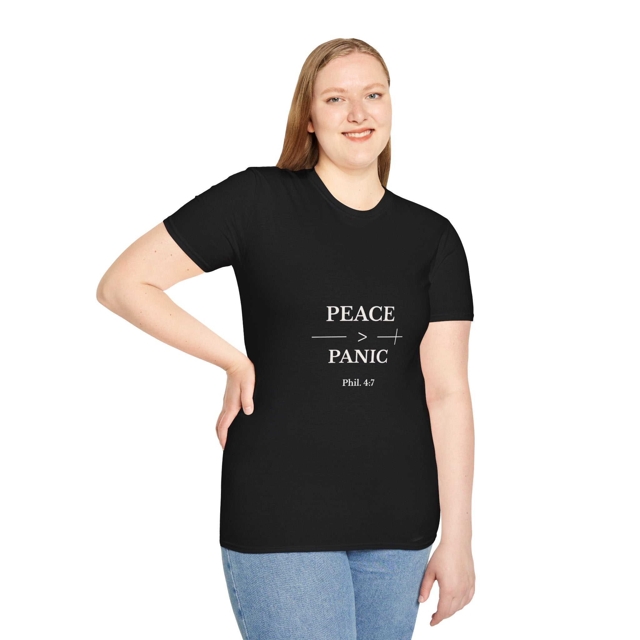 Philippians 4:7: Peace > Panic | Christian T-Shirt