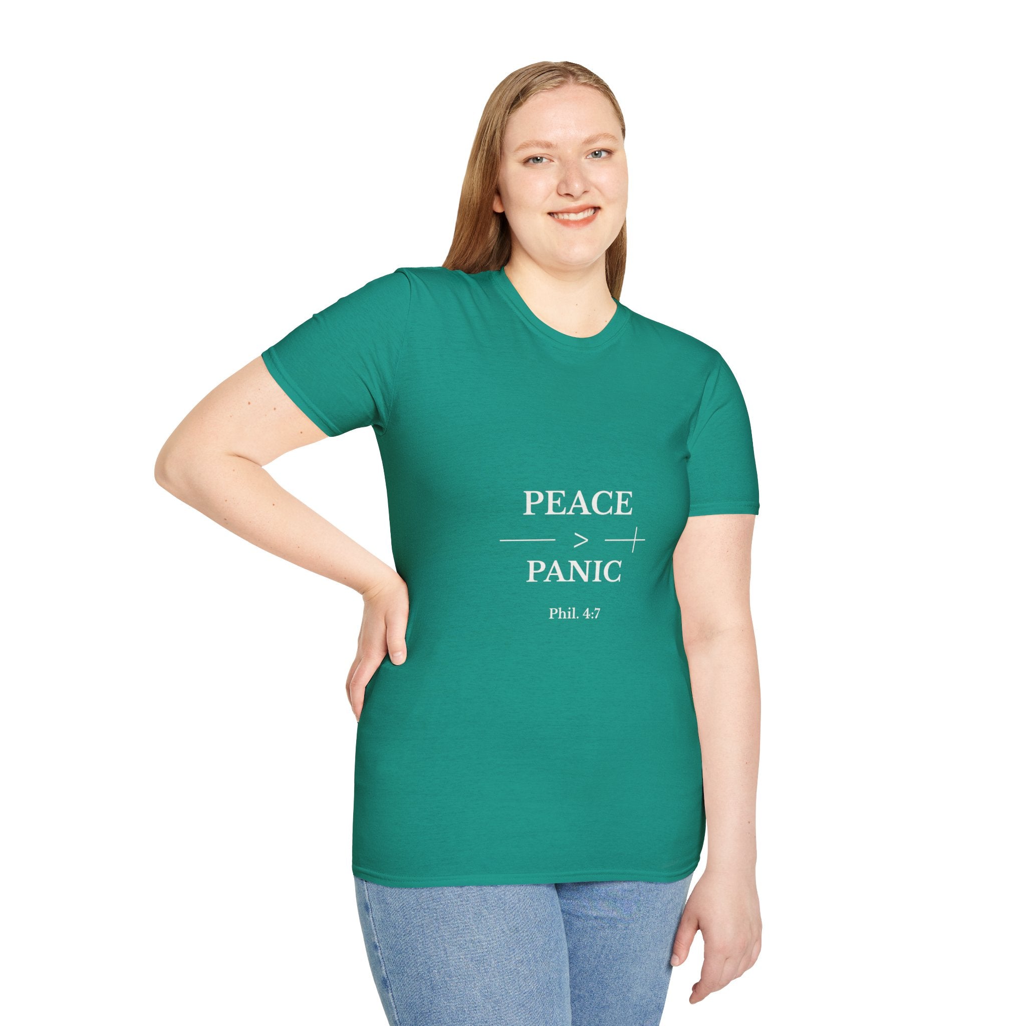 Philippians 4:7: Peace > Panic | Christian T-Shirt