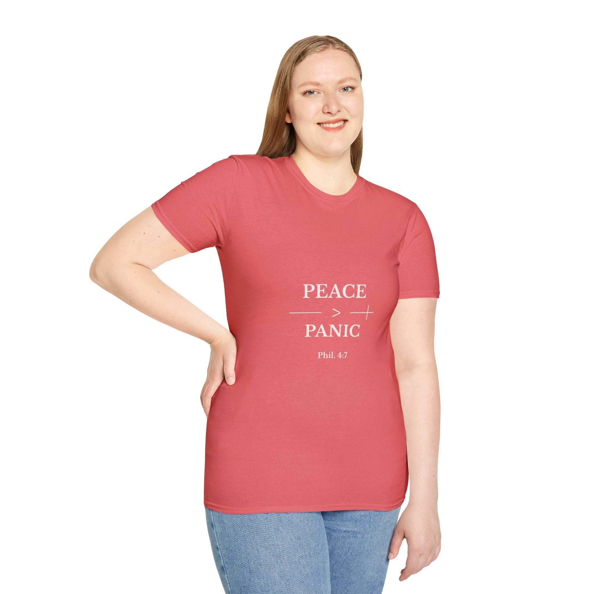 Philippians 4:7: Peace > Panic | Christian T-Shirt