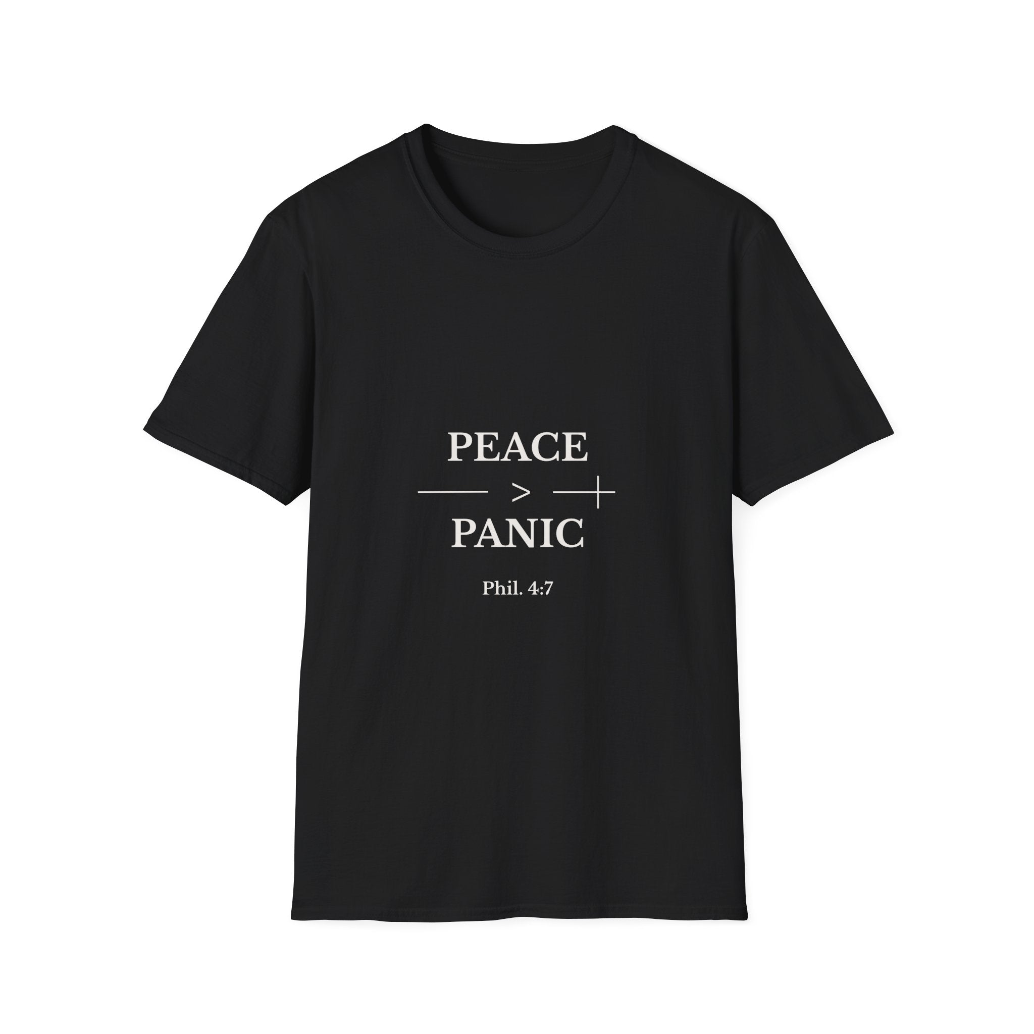 Philippians 4:7: Peace > Panic | Christian T-Shirt