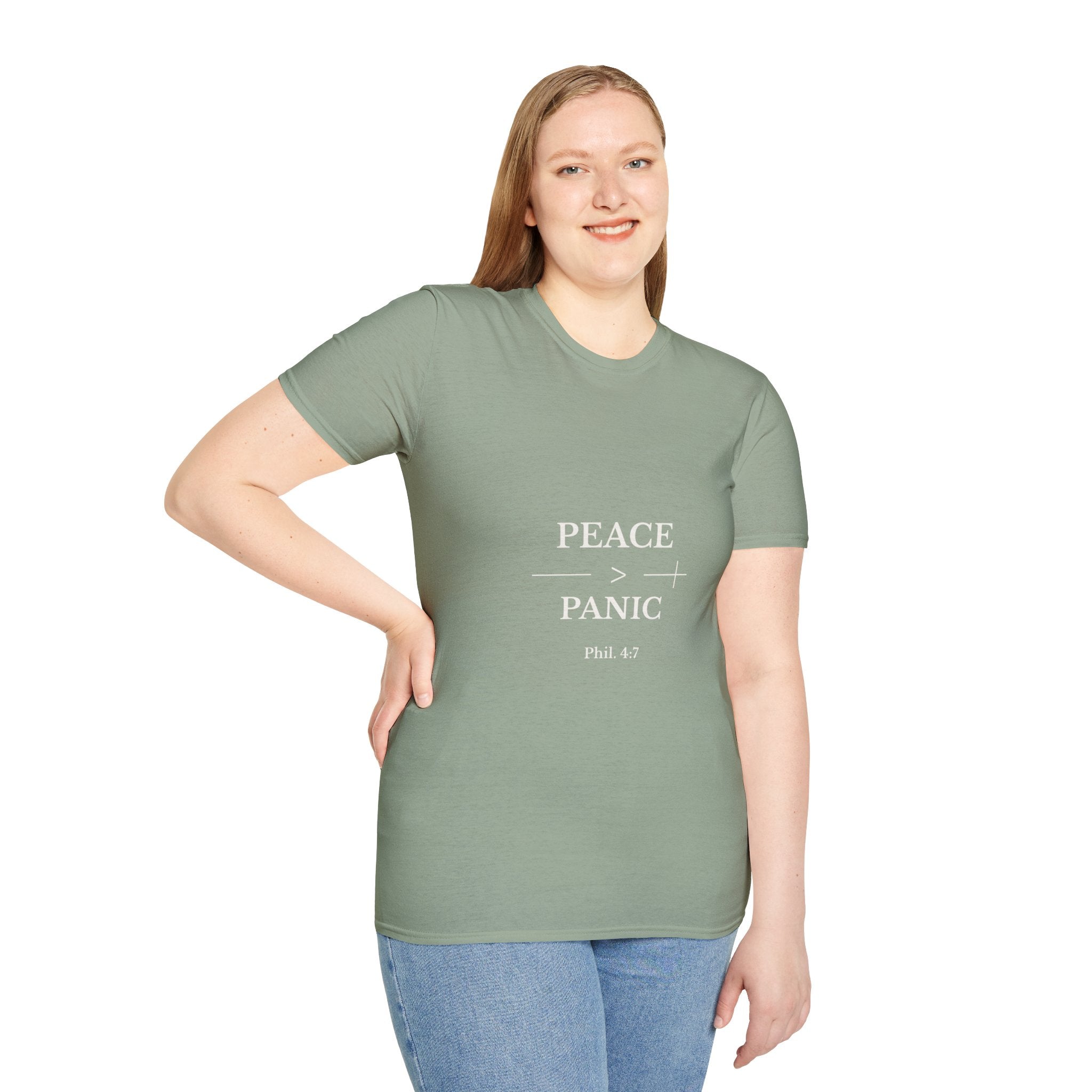 Philippians 4:7: Peace > Panic | Christian T-Shirt