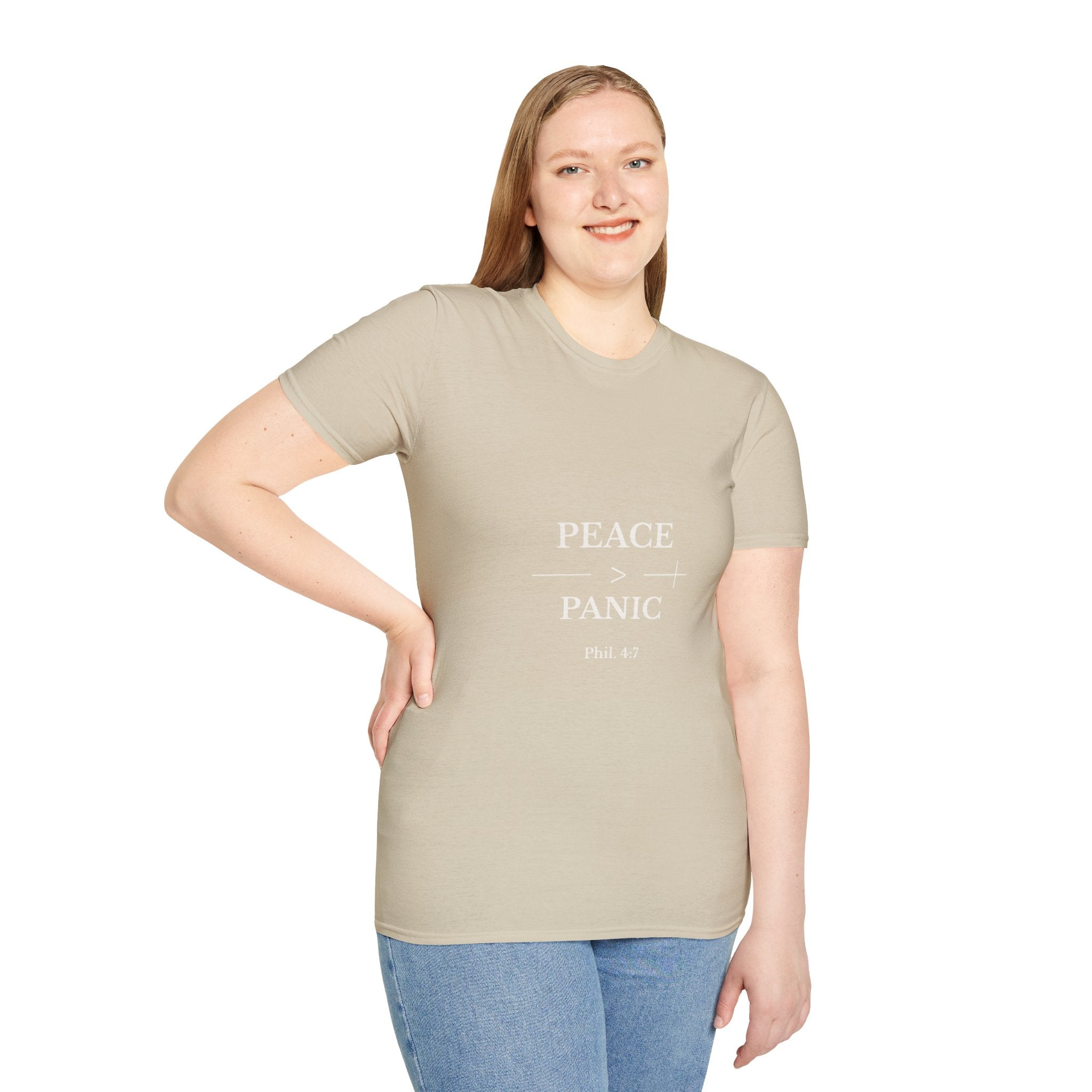 Philippians 4:7: Peace > Panic | Christian T-Shirt