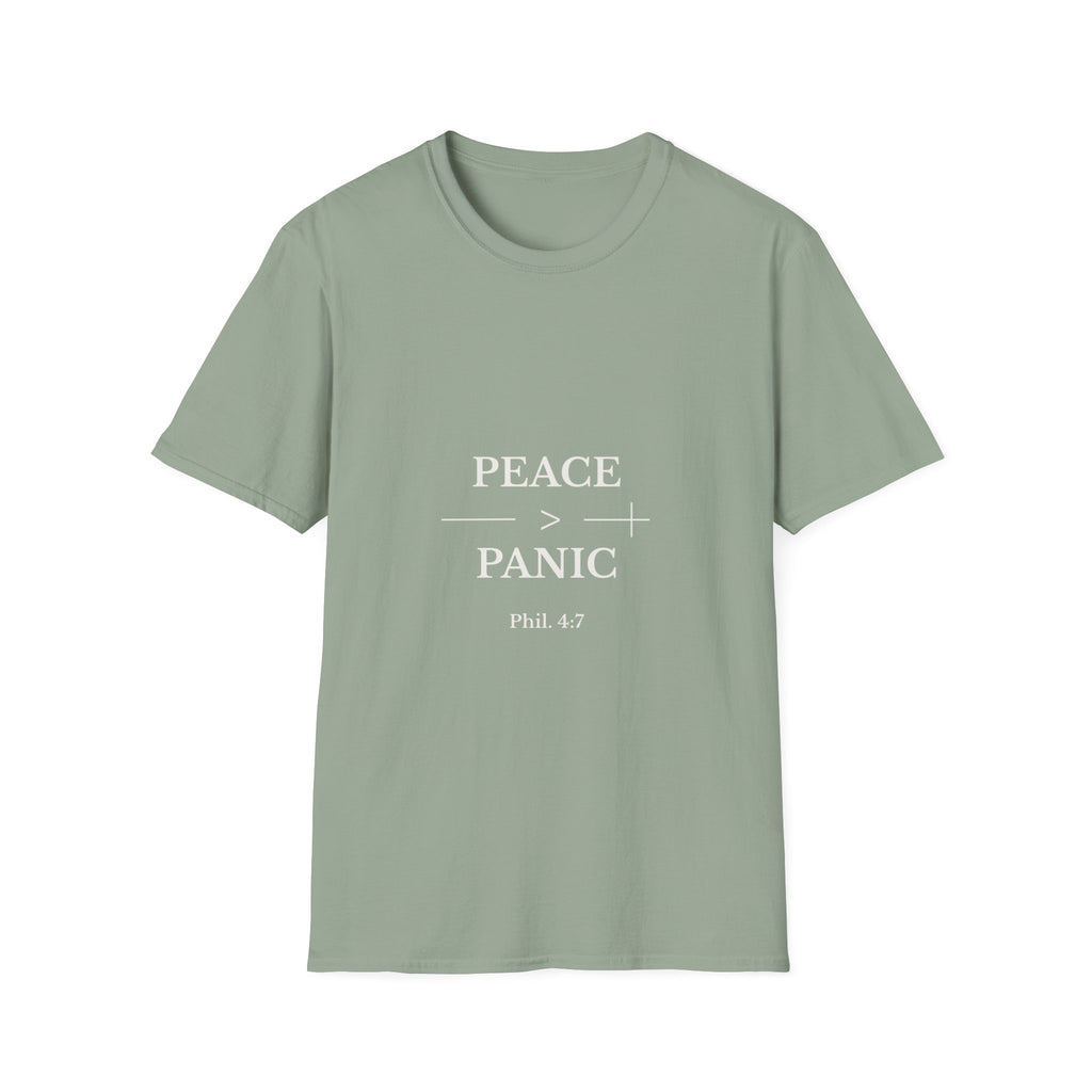 Philippians 4:7: Peace > Panic | Christian T-Shirt