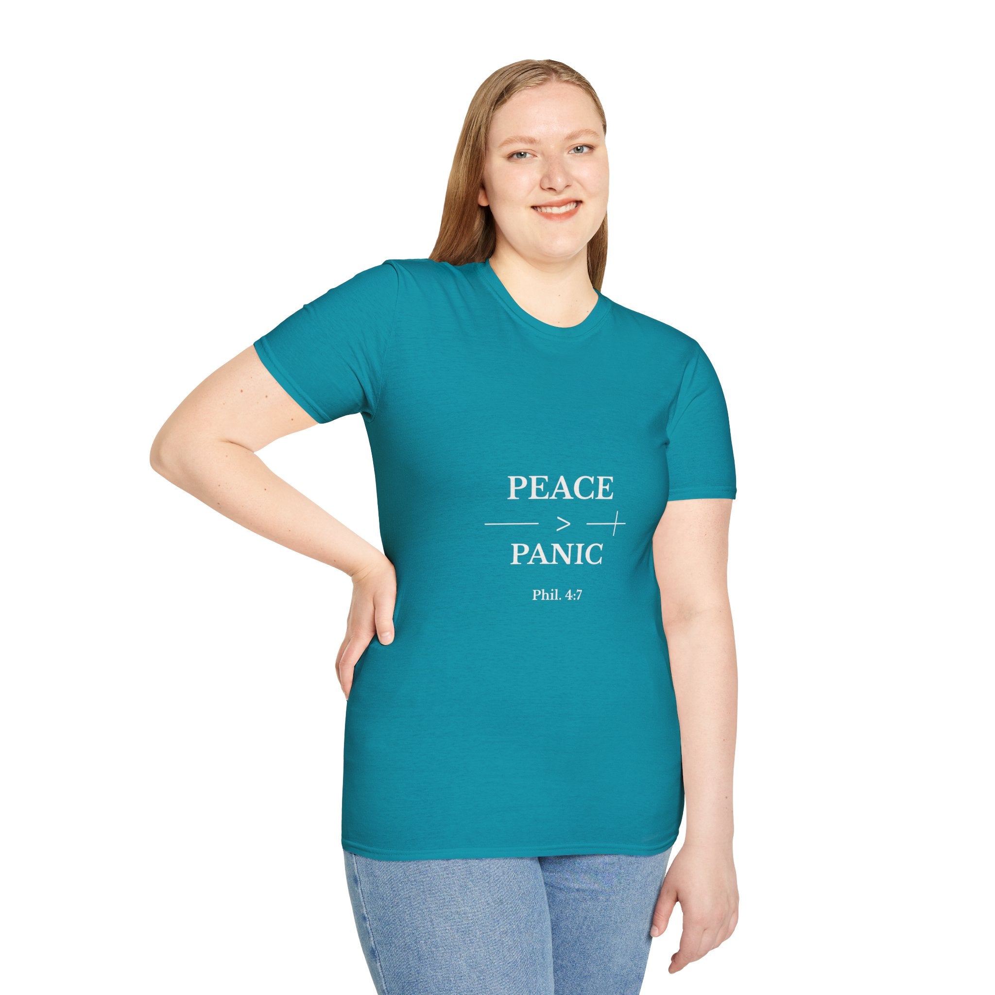 Philippians 4:7: Peace > Panic | Christian T-Shirt