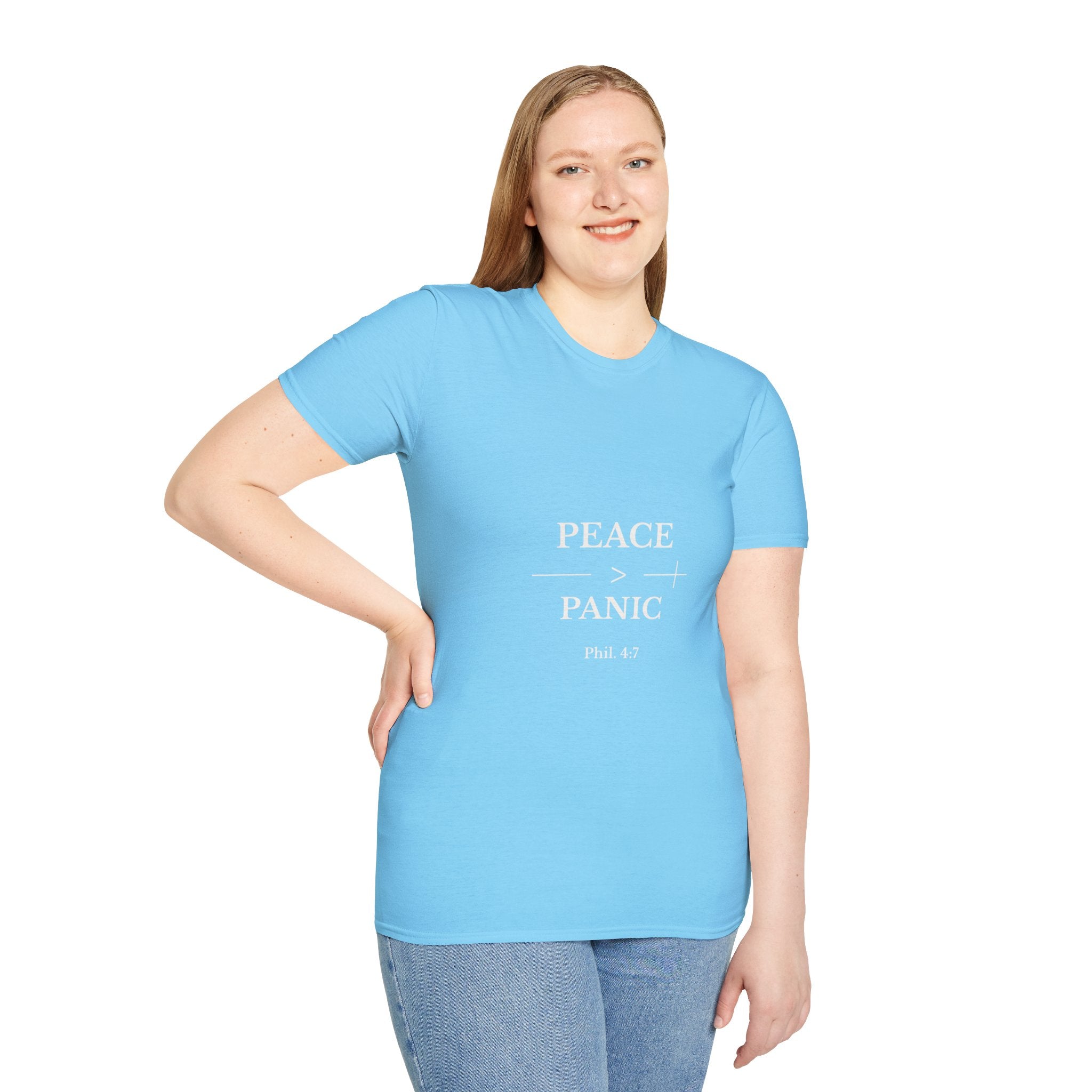 Philippians 4:7: Peace > Panic | Christian T-Shirt